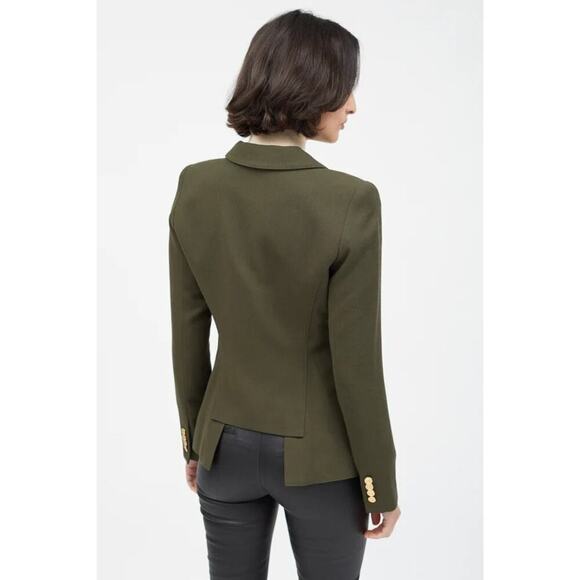 Smythe Duchess Wool Classic Peak Lapel Single Breasted Blazer Jacket Green Sz 2 - Picture 11 of 11